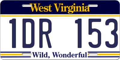 WV license plate 1DR153