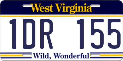 WV license plate 1DR155