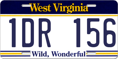 WV license plate 1DR156