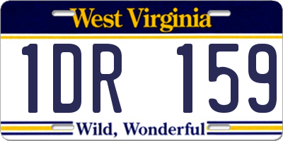 WV license plate 1DR159