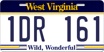 WV license plate 1DR161