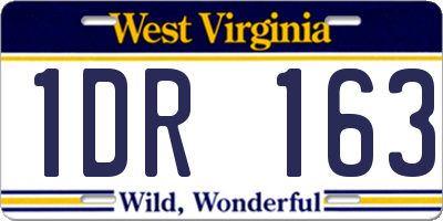 WV license plate 1DR163