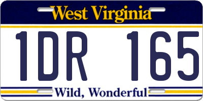 WV license plate 1DR165