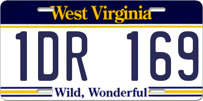 WV license plate 1DR169