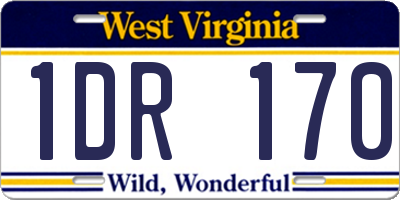 WV license plate 1DR170