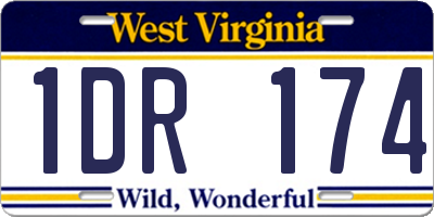 WV license plate 1DR174