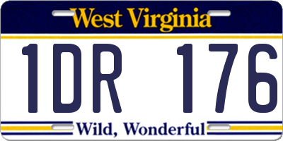 WV license plate 1DR176