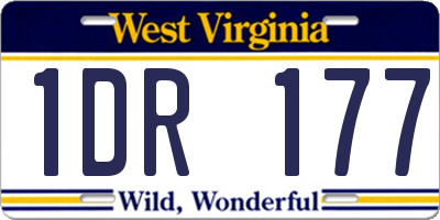 WV license plate 1DR177