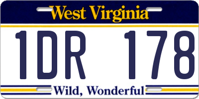 WV license plate 1DR178