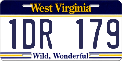 WV license plate 1DR179