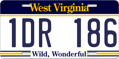 WV license plate 1DR186