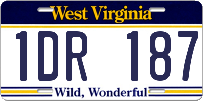 WV license plate 1DR187