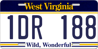 WV license plate 1DR188