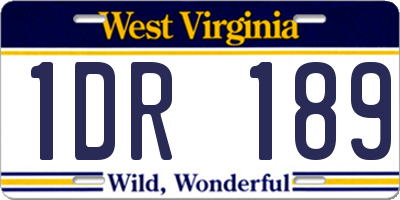 WV license plate 1DR189