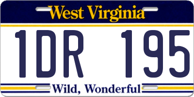 WV license plate 1DR195