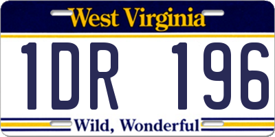 WV license plate 1DR196