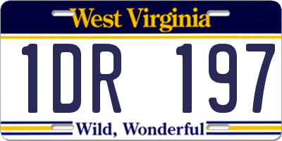 WV license plate 1DR197