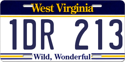 WV license plate 1DR213