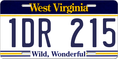 WV license plate 1DR215