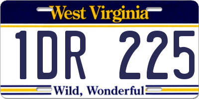 WV license plate 1DR225