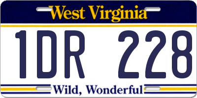 WV license plate 1DR228