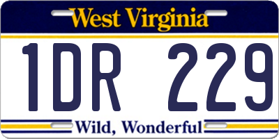 WV license plate 1DR229