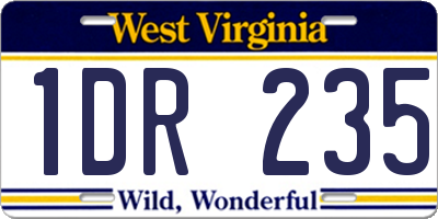 WV license plate 1DR235