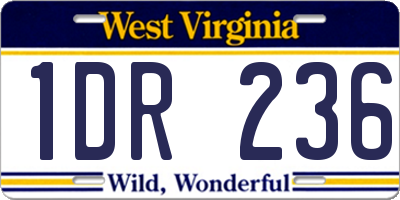 WV license plate 1DR236