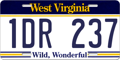WV license plate 1DR237