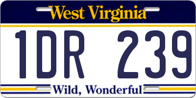 WV license plate 1DR239