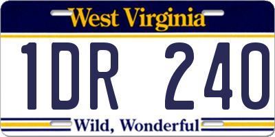 WV license plate 1DR240