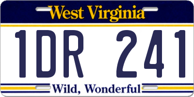 WV license plate 1DR241