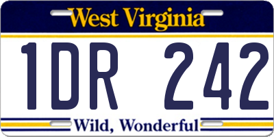 WV license plate 1DR242