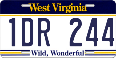 WV license plate 1DR244