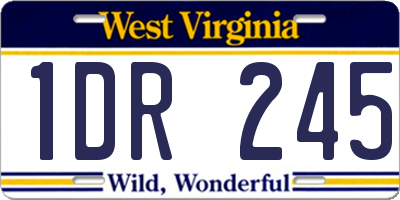 WV license plate 1DR245