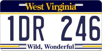 WV license plate 1DR246
