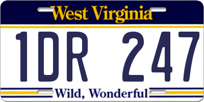 WV license plate 1DR247