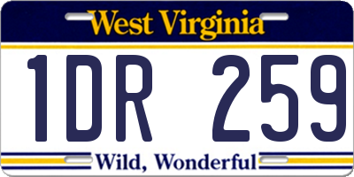 WV license plate 1DR259