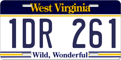 WV license plate 1DR261
