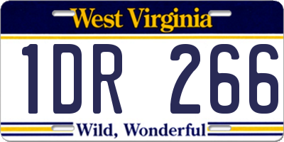 WV license plate 1DR266