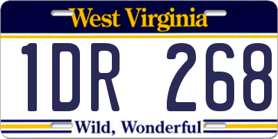 WV license plate 1DR268
