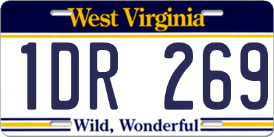 WV license plate 1DR269