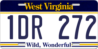 WV license plate 1DR272