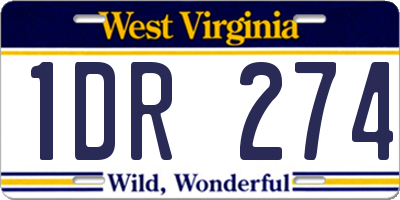 WV license plate 1DR274