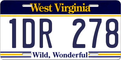 WV license plate 1DR278