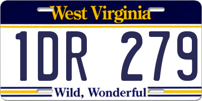 WV license plate 1DR279