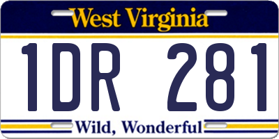 WV license plate 1DR281