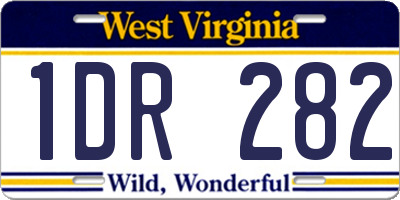 WV license plate 1DR282