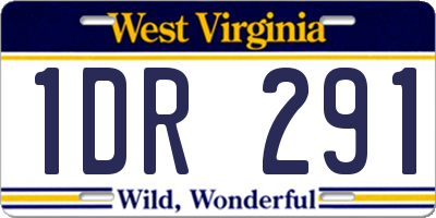 WV license plate 1DR291