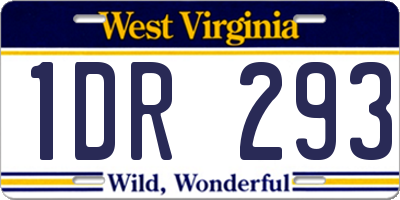 WV license plate 1DR293